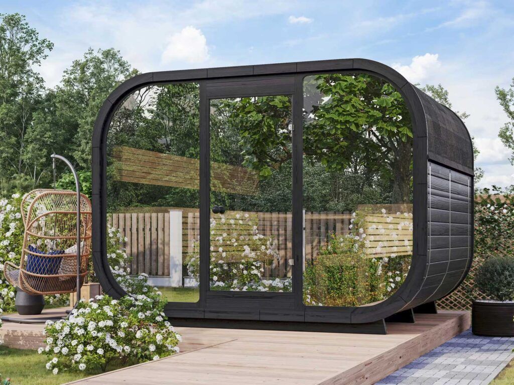  Fjordholz Fass-Sauna Modell Luxe-3 Premium Black Edition