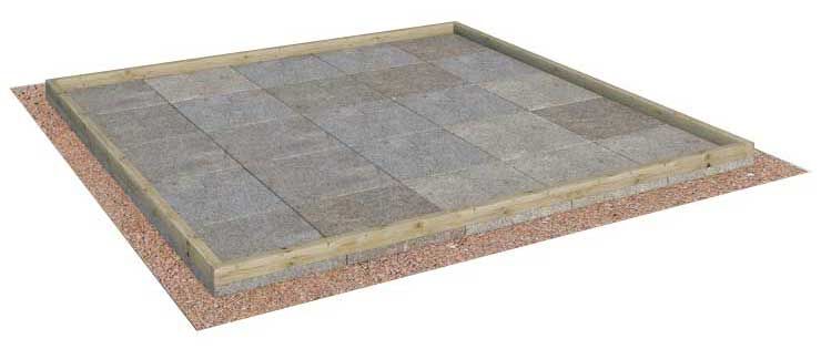 Plattenfundament aus Wegeplatten