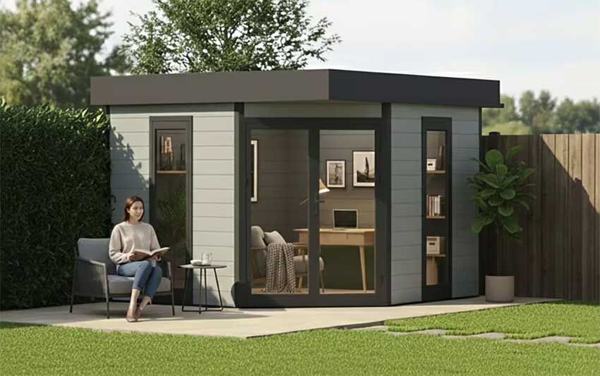 WPC 5-Eck Gartenhaus Modell Style Modern 