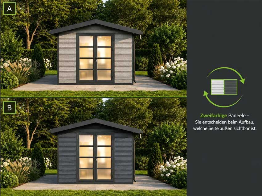 WPC Gartenhaus Modell Apex 8,40 m² 