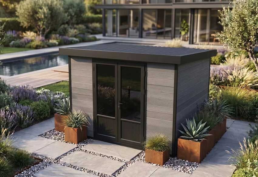 WPC Gartenhaus Modell Style DeLuxe 8,4 m² in moderner Holzoptik 