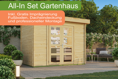 All-In Gartenhaus mit Flachdach 300 x 200 cm inklusive Montage