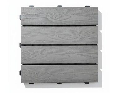 WPC Terrassenfliese Holzoptik Grau Set 1 m²