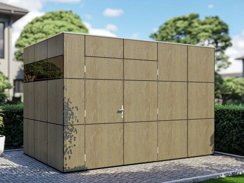 HPL Design Gartenhaus Größe 2 Milano Grigio