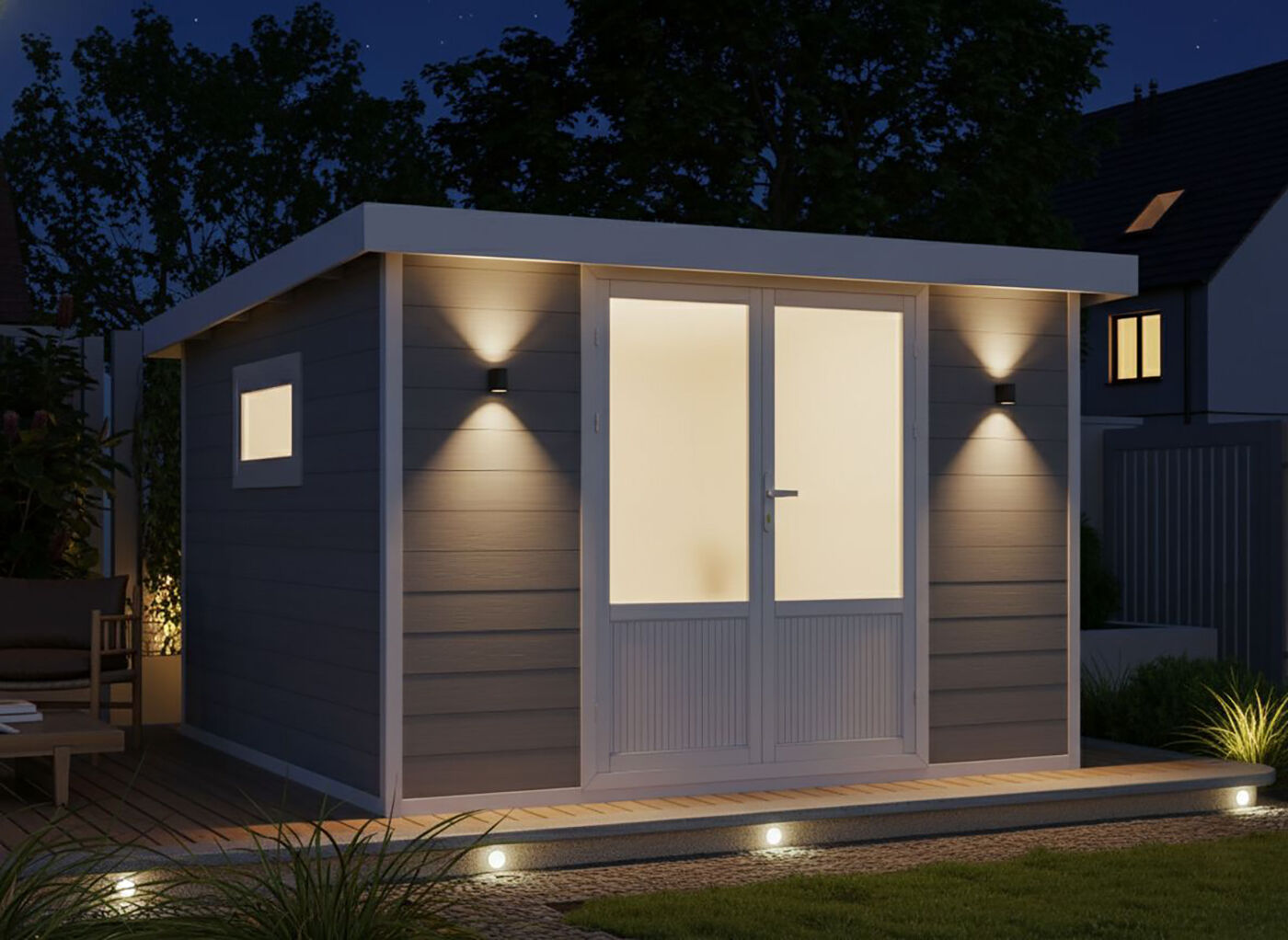 WPC Gartenhaus Modell Ligno White 8,4 m²