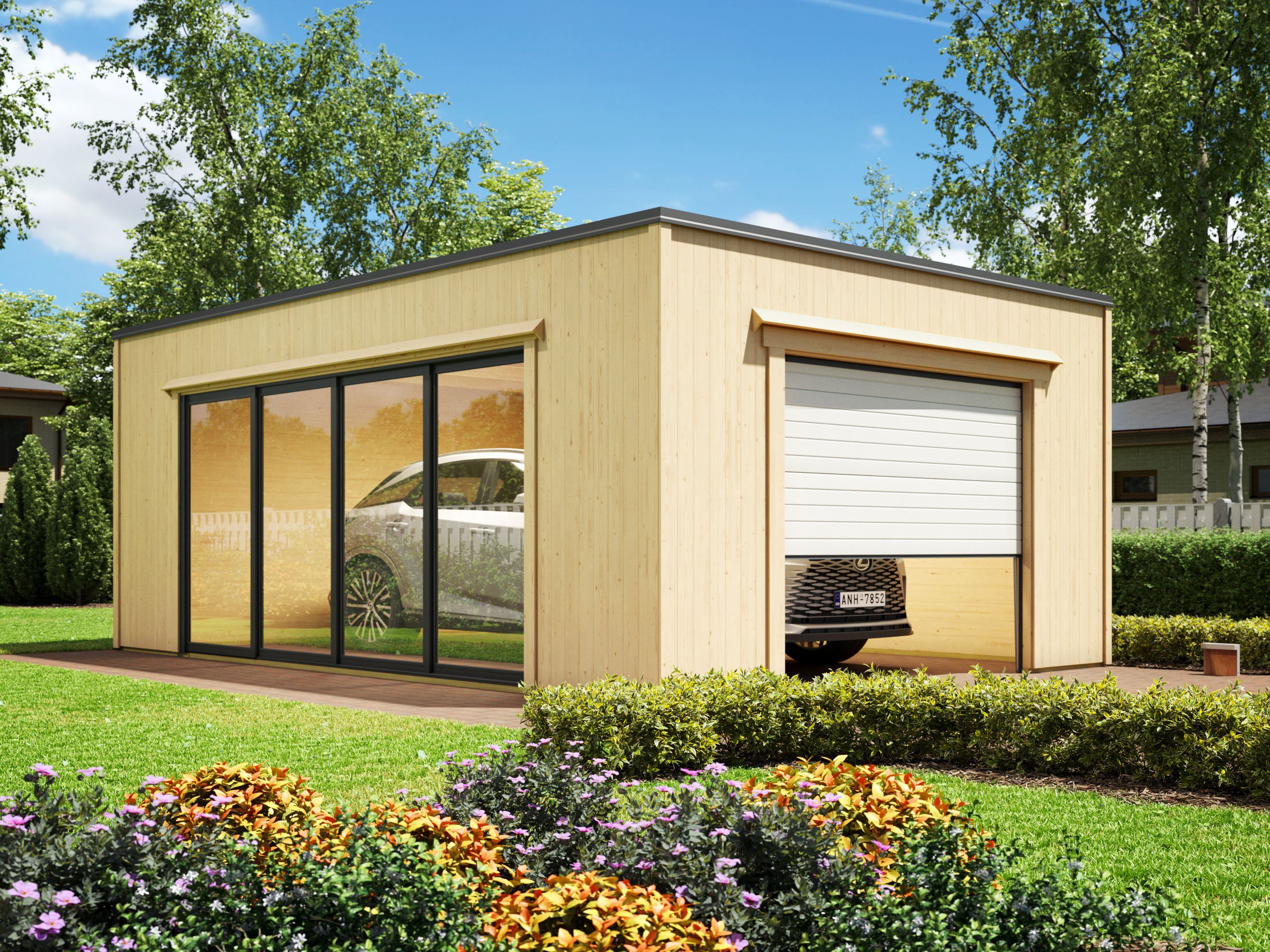 Fjordholz Holzgarage Modell Q-Bic 34 B