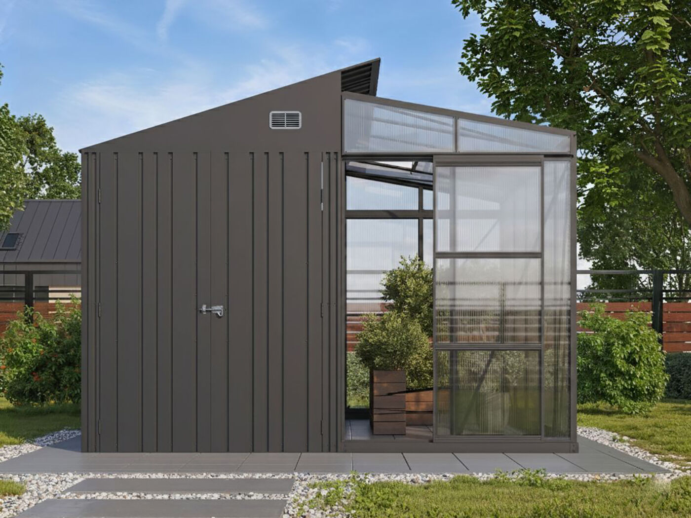 34% billiger ! Kombi Gewächs- und Gerätehaus Modell Greenstore 8, 12m²