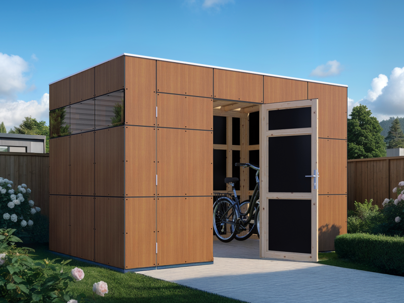 HPL Design Gartenhaus Größe 2 Italian Walnut