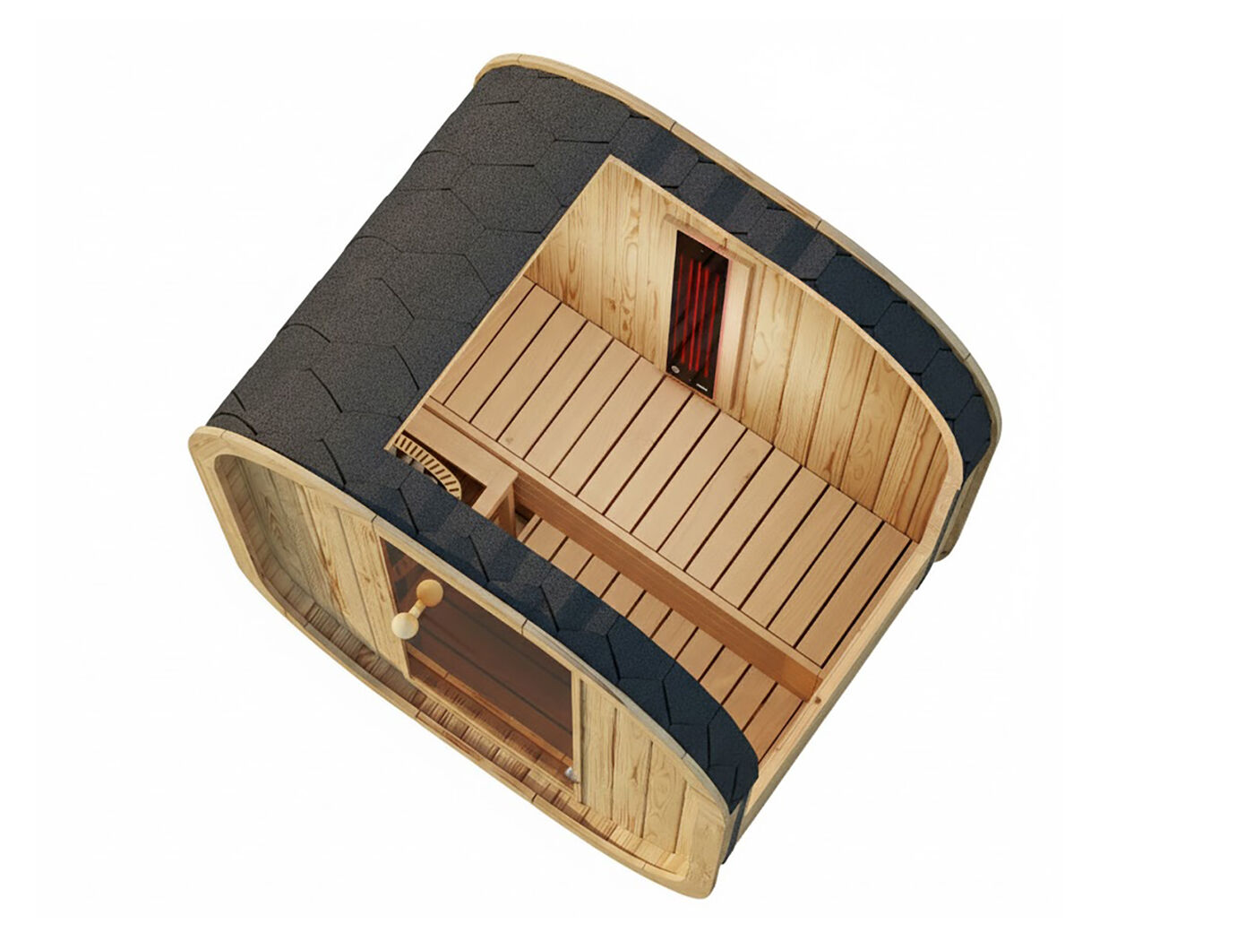 Fjordholz Fass-Kombisauna Modell Luxe Mi...
