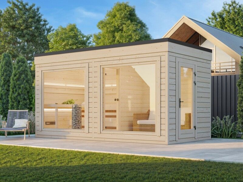 Fjordholz Saunahaus Modell Panorama Cube 70 C