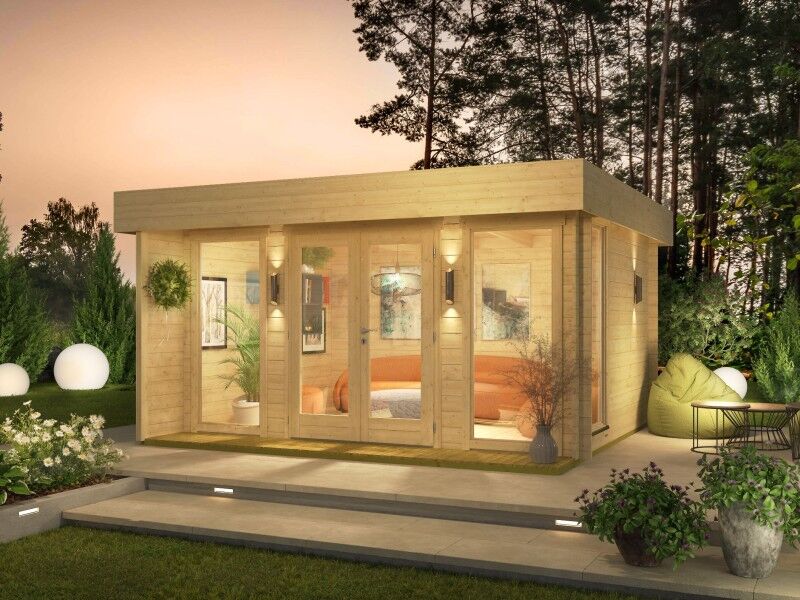 Fjordholz Gartenhaus mit Flachdach Modell Kubi Midi