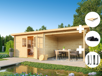 Komplettset Gartenhaus Modell Ezra 4J inkl. Montage (wahlweise)