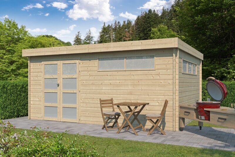 Flachdach Gartenhaus Modell Nelo 44 E