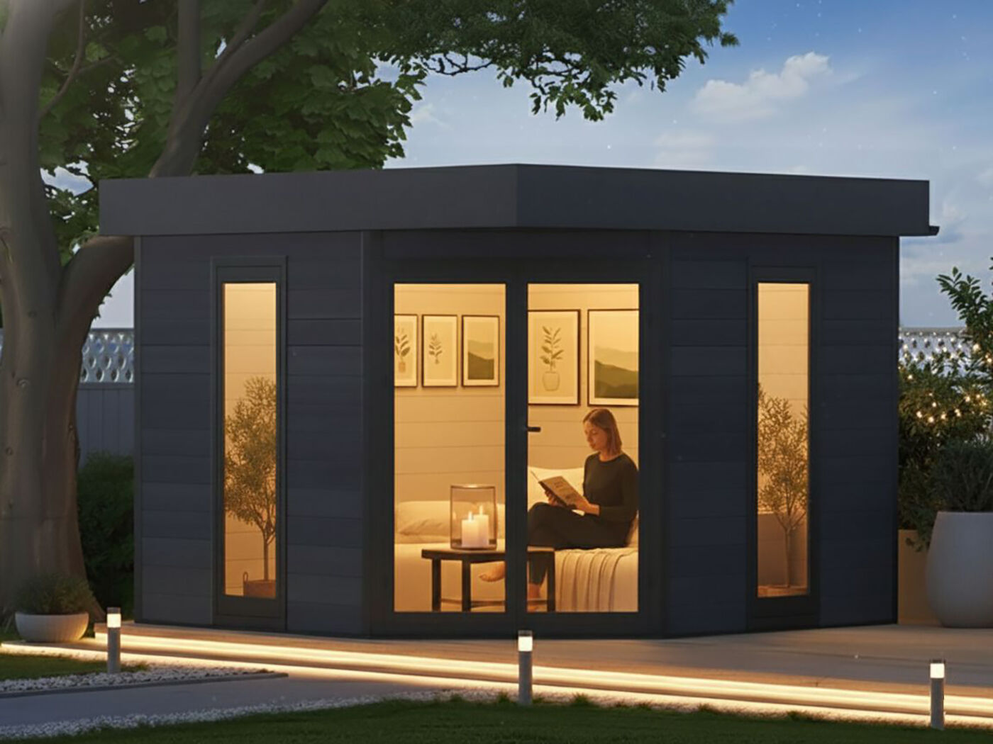 WPC 5-Eck Gartenhaus Modell Style Modern WPC 5-Eck Gartenhaus Modell Style Modern