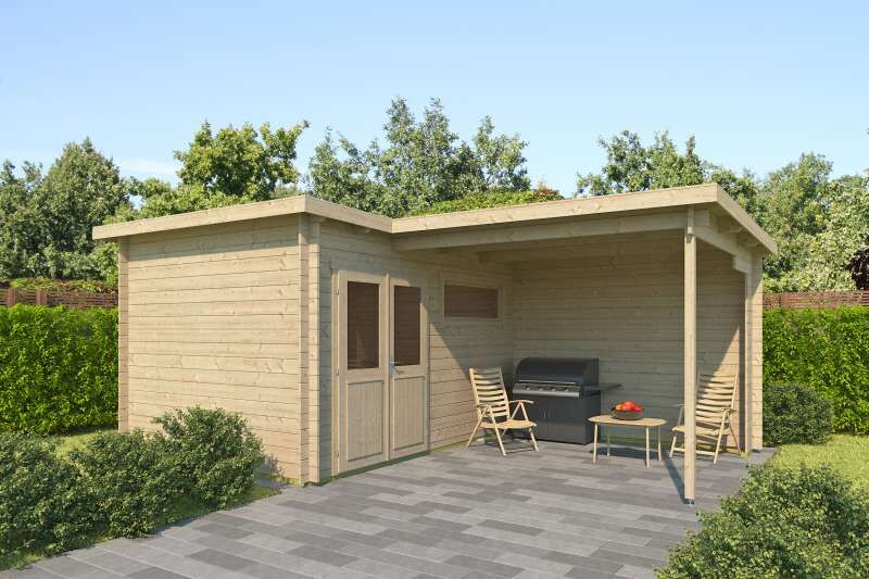 Gartenhäuser in LForm aus Holz kaufen
