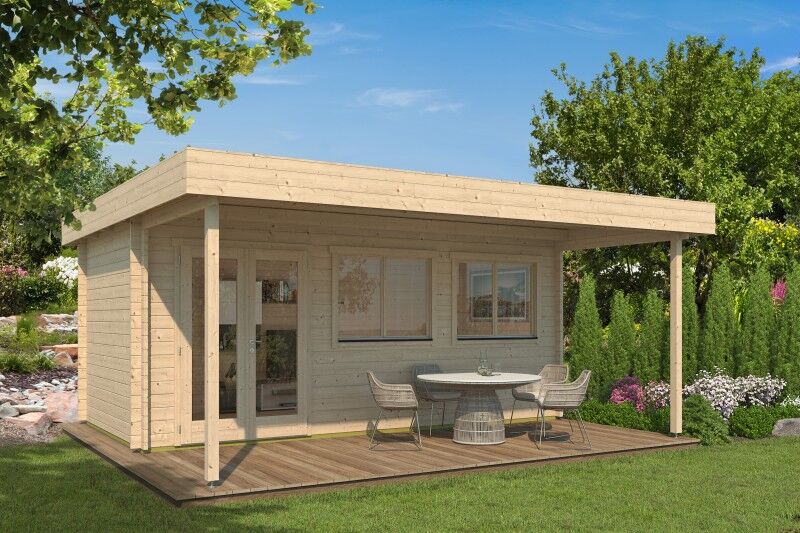 Gartenhaus Modell Kurt 44 A mit Vordach