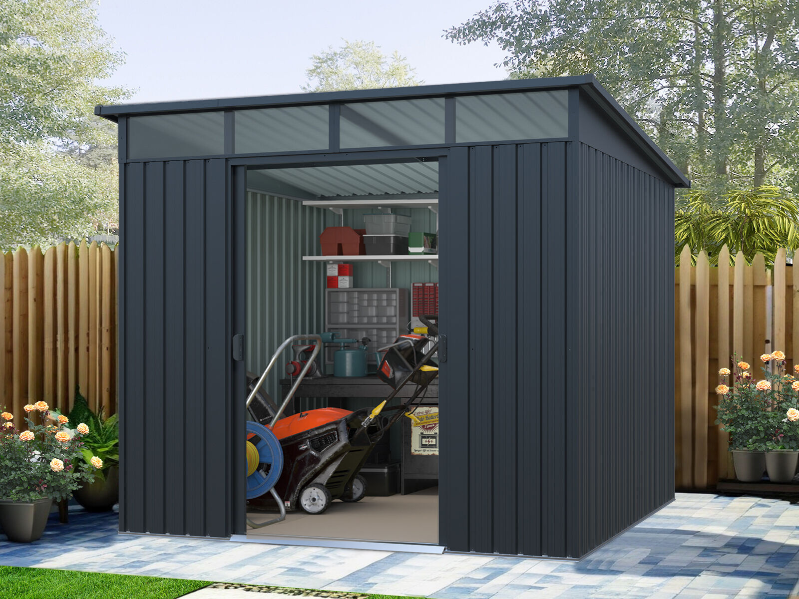 40% reduziert - Metall Gerätehaus Modell Lübeck 4,05 m²