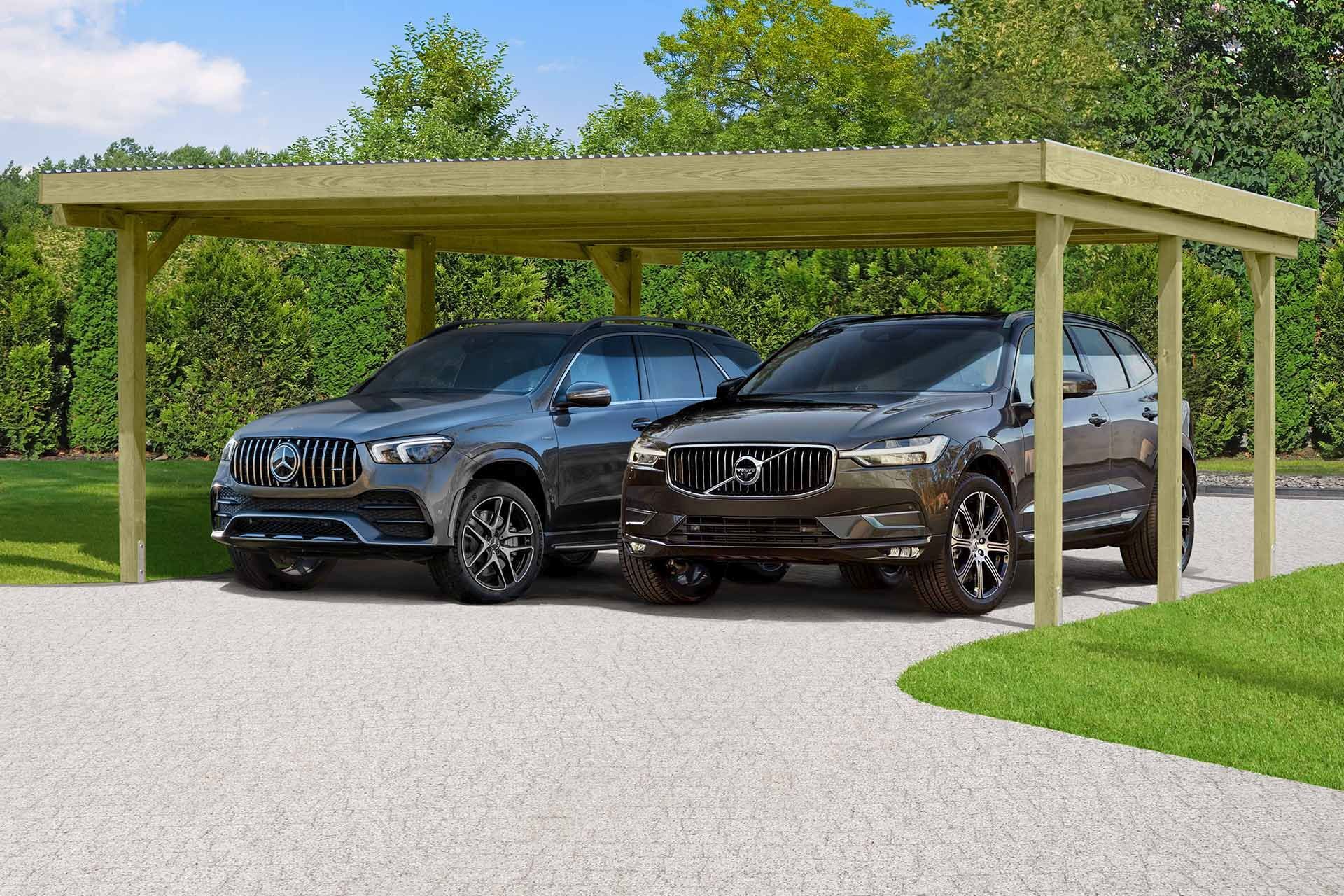 Fjordholz Doppelcarport Modell Rico KDI grün