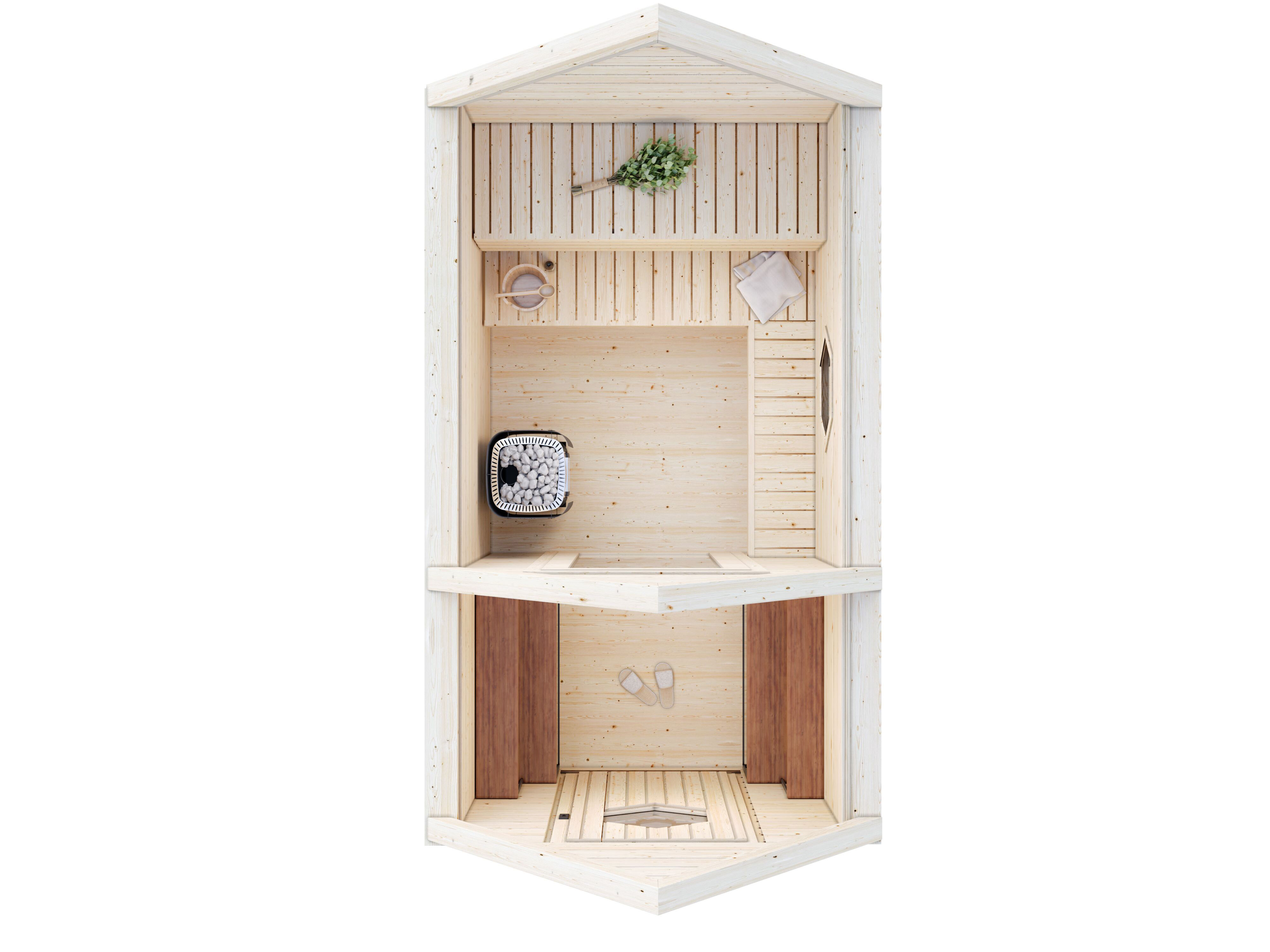 Fjordholz Saunakota Modell Juna 5,8 m² 2-Raum