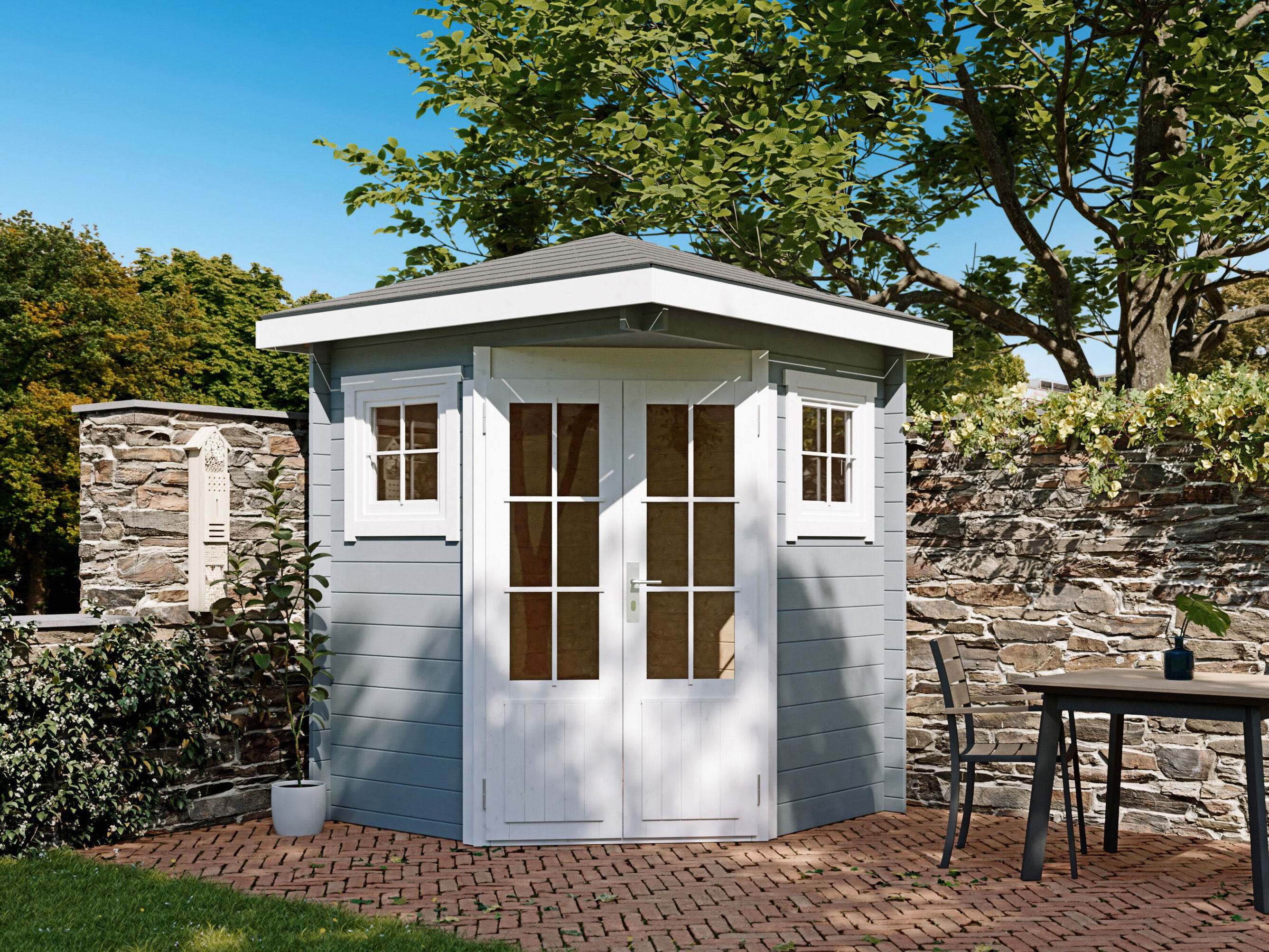 Fjordholz 5-Eck Gartenhaus Modell Evelyn 1B