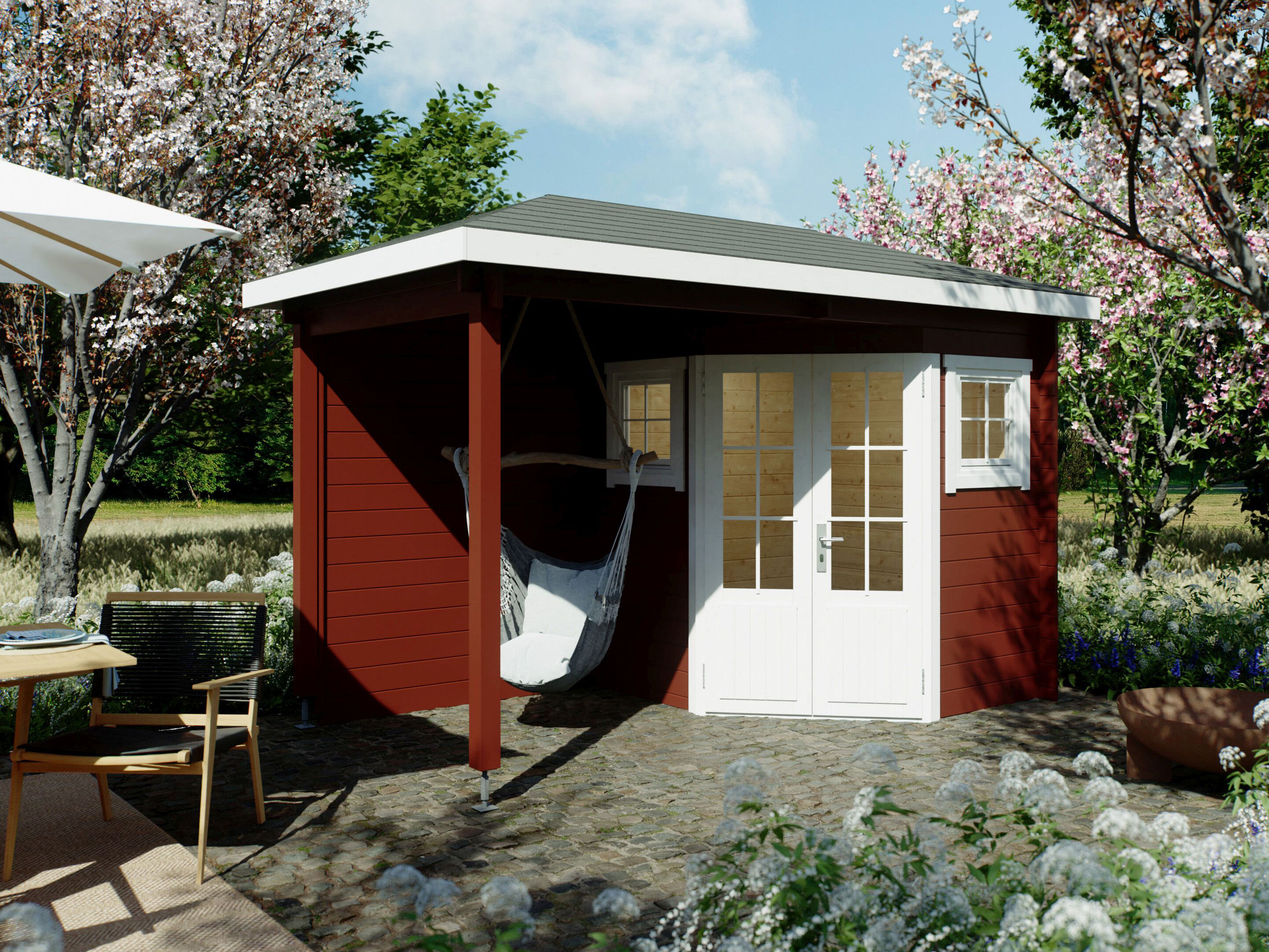 Fjordholz 5-Eck Gartenhaus Modell Evelyn 1B