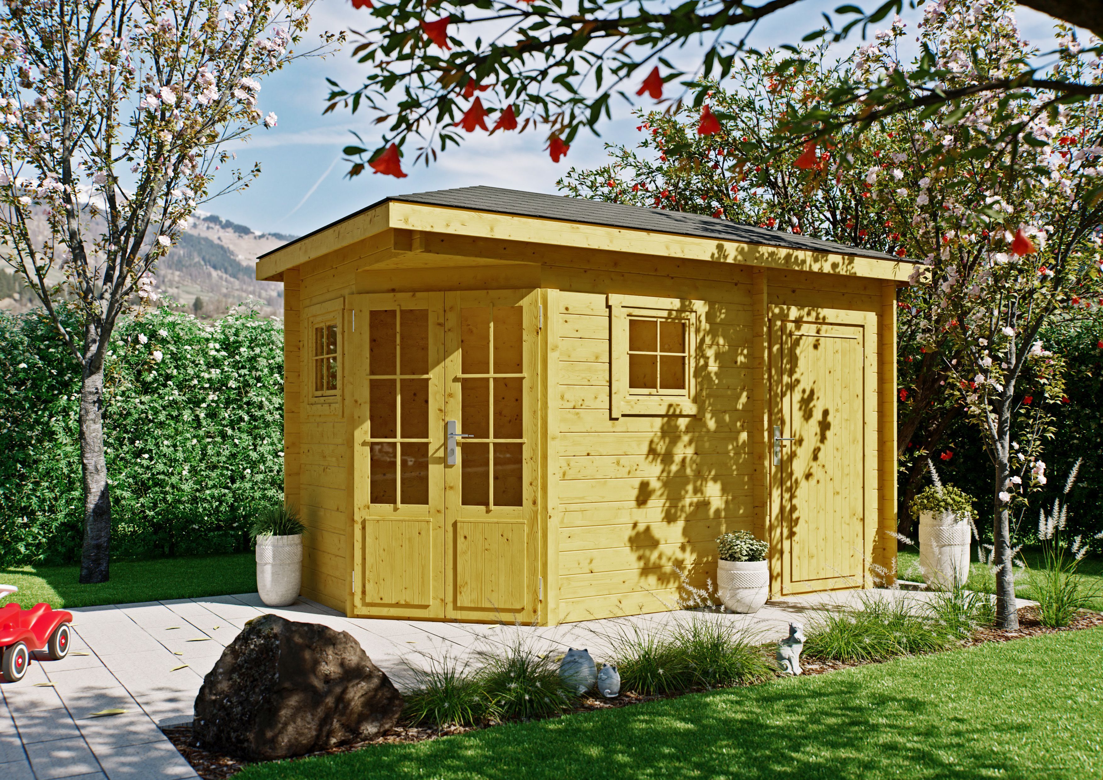 Fjordholz 5-Eck Gartenhaus Modell Evelyn 1B
