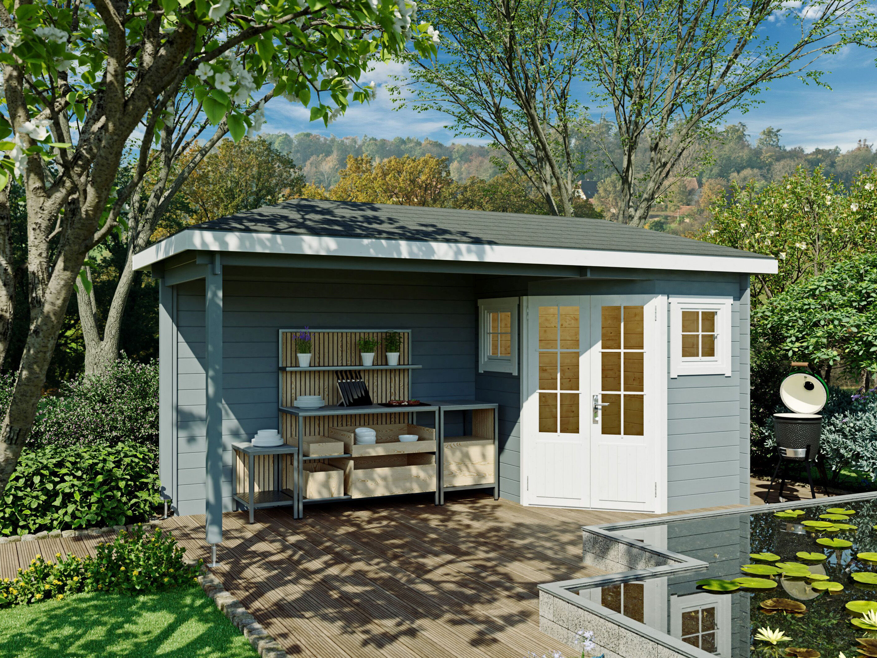 Fjordholz 5-Eck Gartenhaus Modell Evelyn 1C