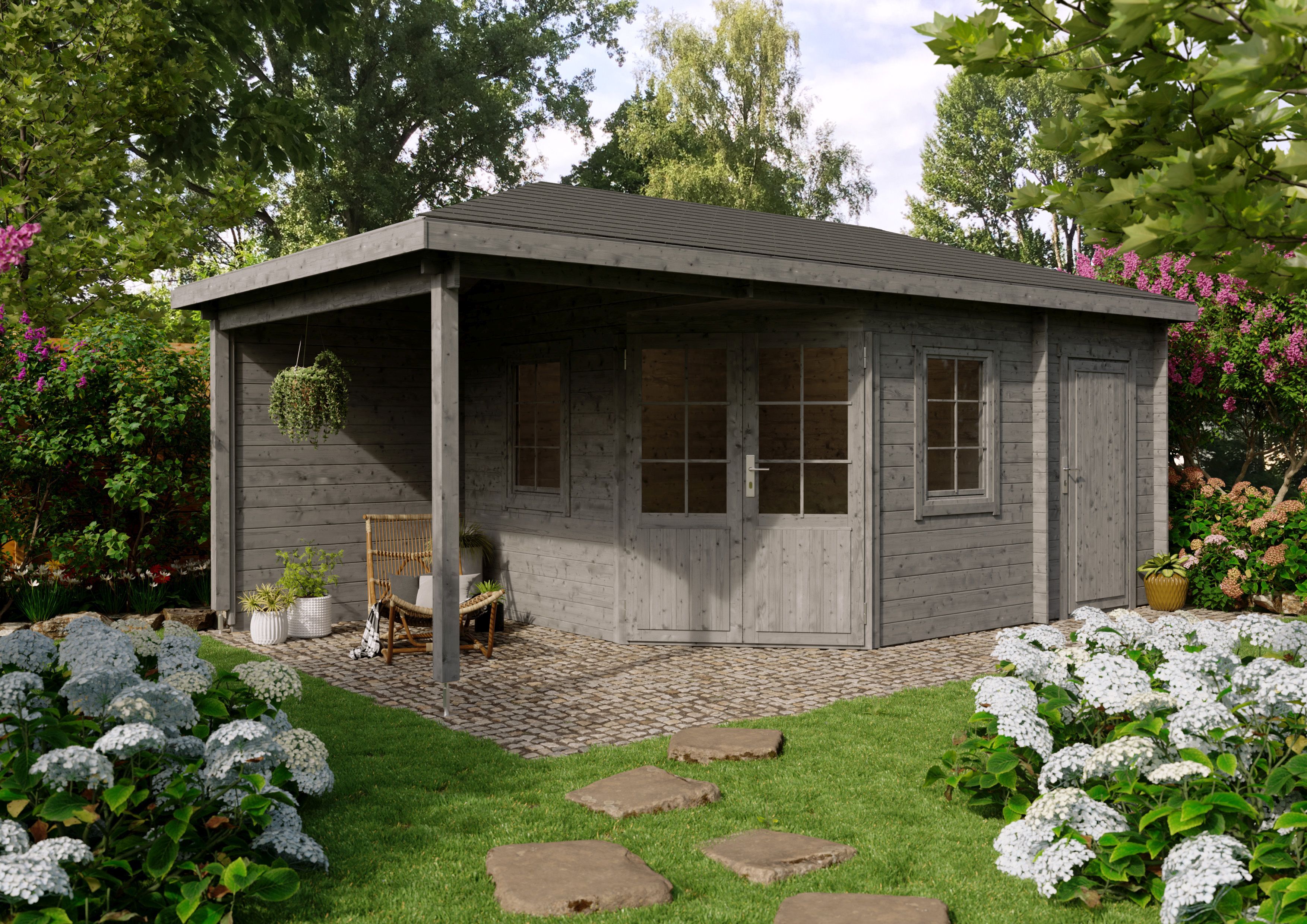 Fjordholz 5-Eck Gartenhaus Modell Evelyn 1B