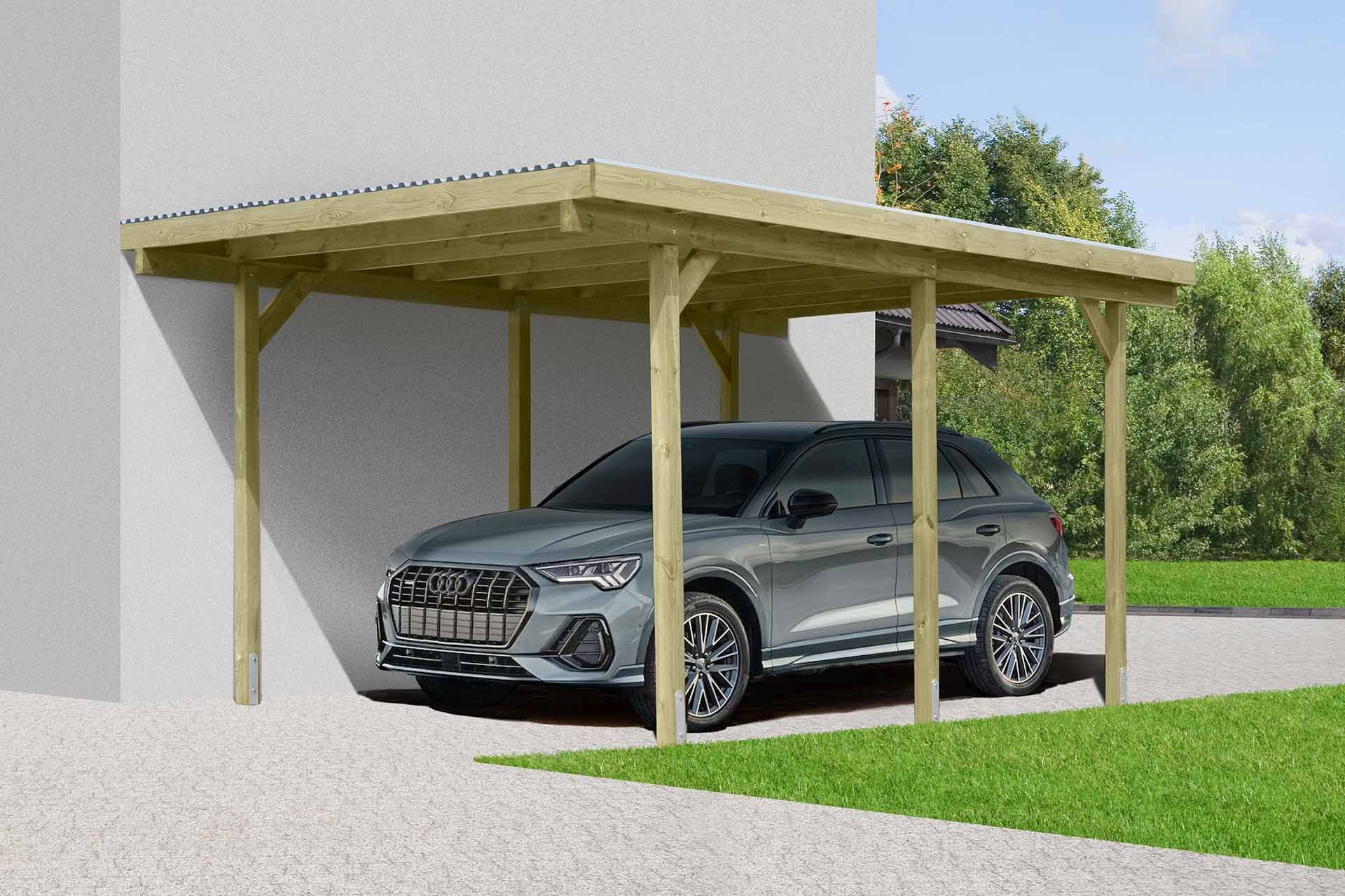 Fjordholz Einzelcarport Modell Mika KDI grün