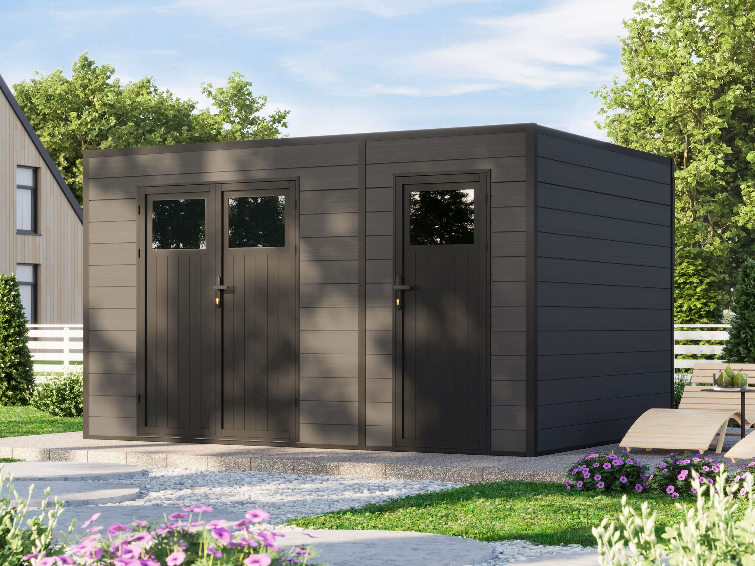 WPC Gartenhaus Modell Cubus 2-Raum 10,98 m² |Rabatt: 26 %