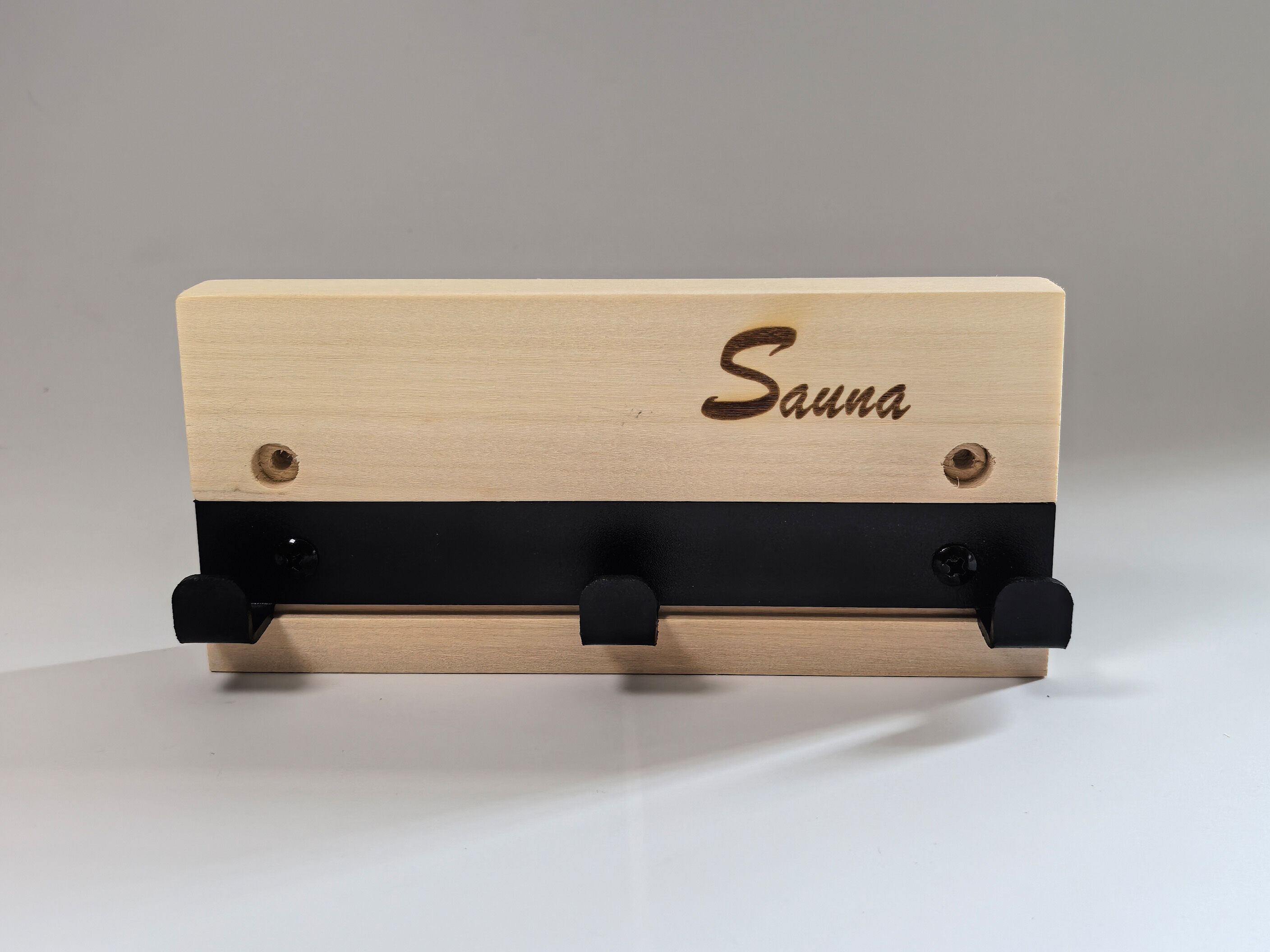 Fjordholz Sauna Garderobenbrett mit Haken