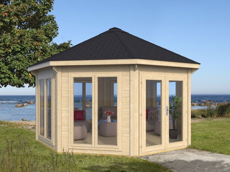 Gartenpavillon Modell Modern 17 m² mit 7 Fenstern