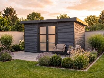 WPC Gartenhaus Modell FineLine 12,0 m² Grau
