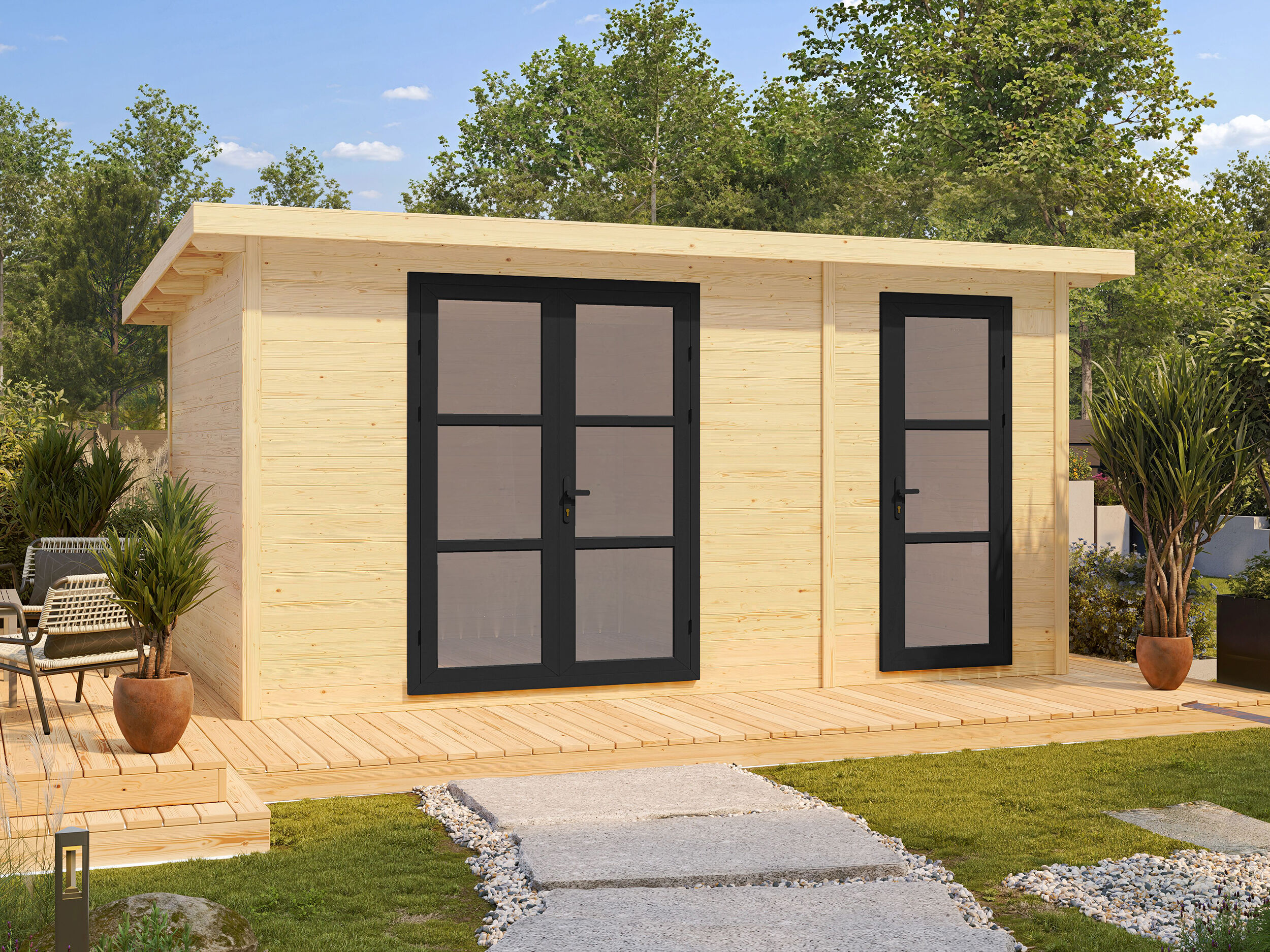 26% Rabatt ! Fjordholz Gartenhaus Modell Alu Line 28-F