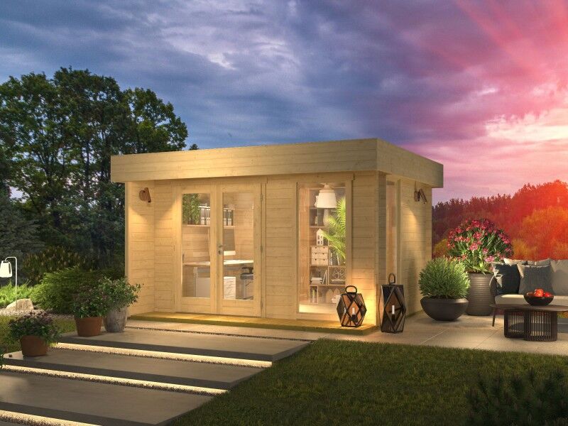 Fjordholz Gartenhaus mit Flachdach Modell Kubi Mini