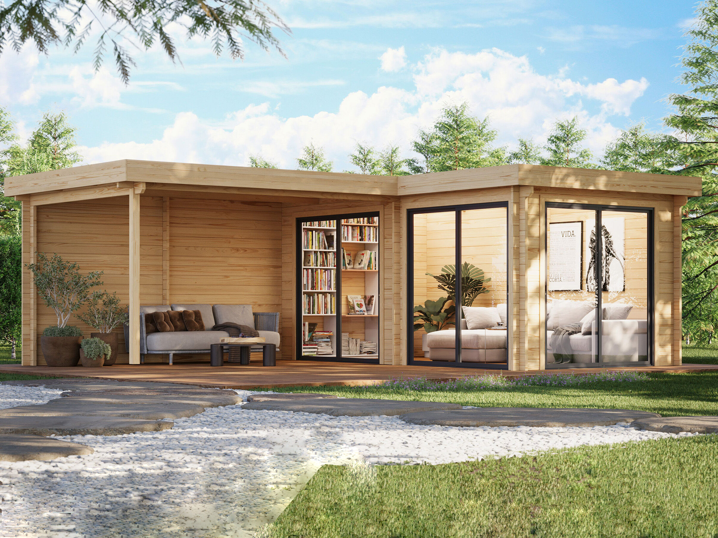 26% Rabatt ! Fjordholz Gartenhaus Modell Luisa-44 IsoSlide