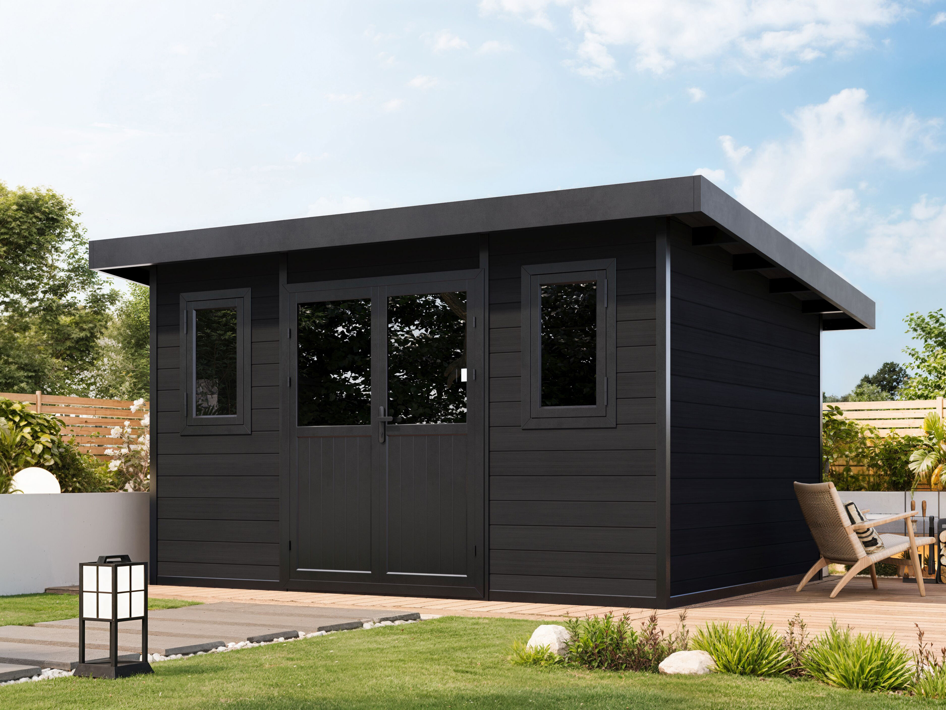 26% Discount! WPC Gartenhaus Modell Duo Color 12 m²