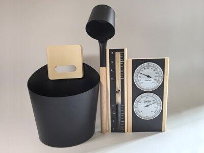 Fjordholz Black Edition Sauna Zubehör-Set 4-Teilig