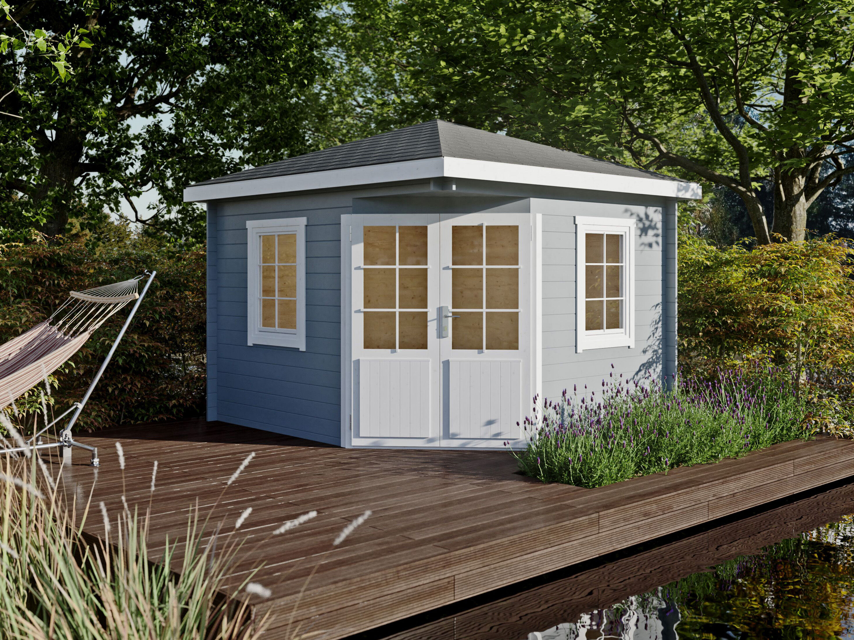 Fjordholz 5-Eck Gartenhaus Modell Evelyn 1B