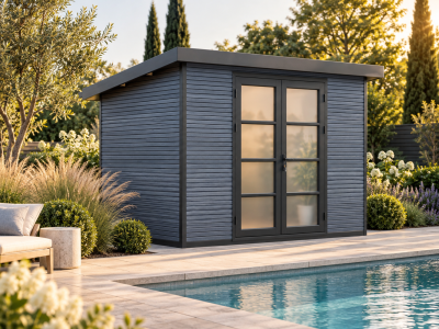 WPC Gartenhaus Modell FineLine 5,8 m² Grau