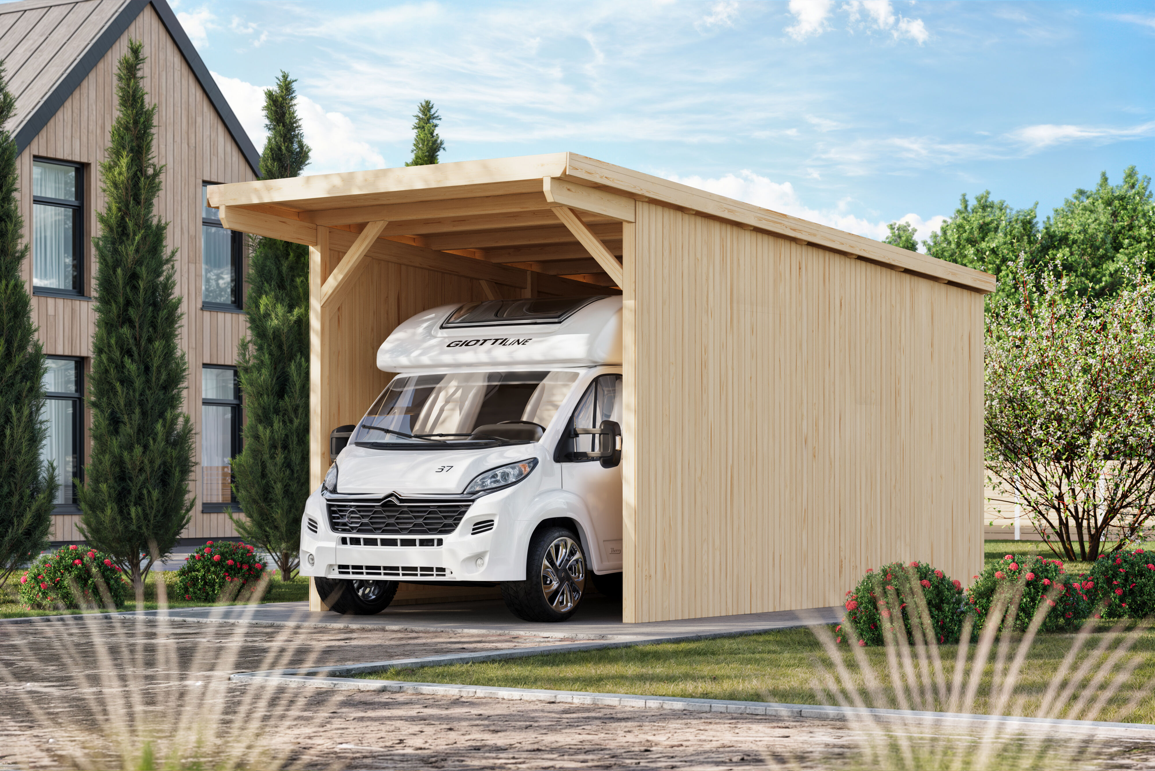 Fjordholz Carport Modell X Womo