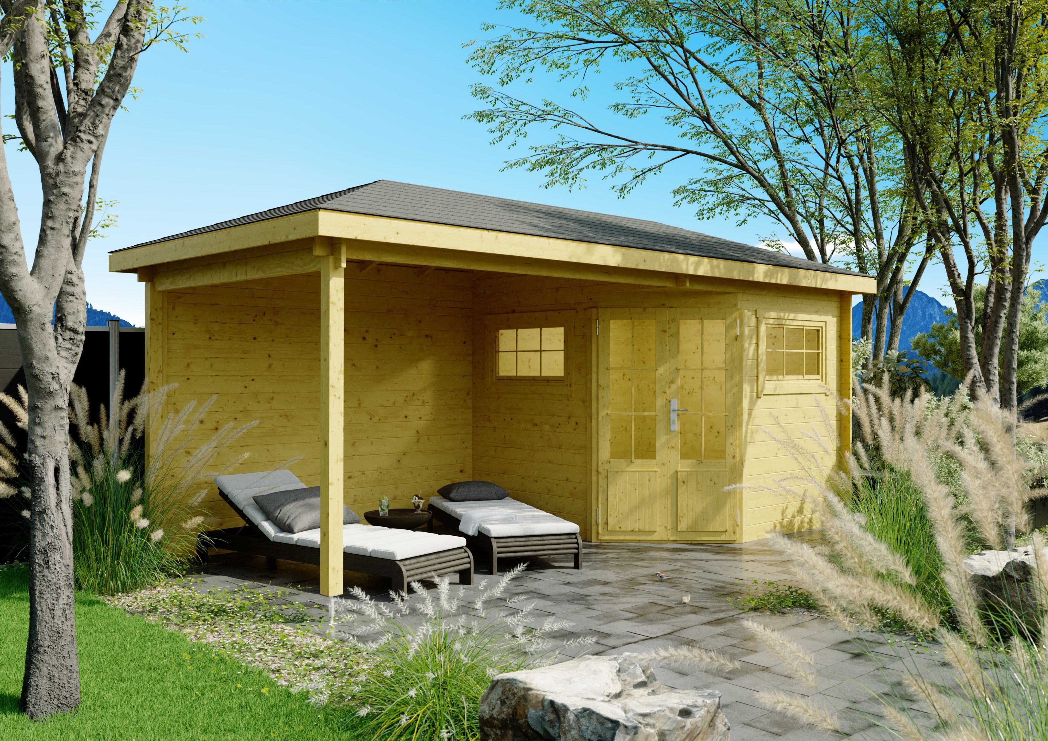 Fjordholz 5-Eck Gartenhaus Modell Evelyn 1B