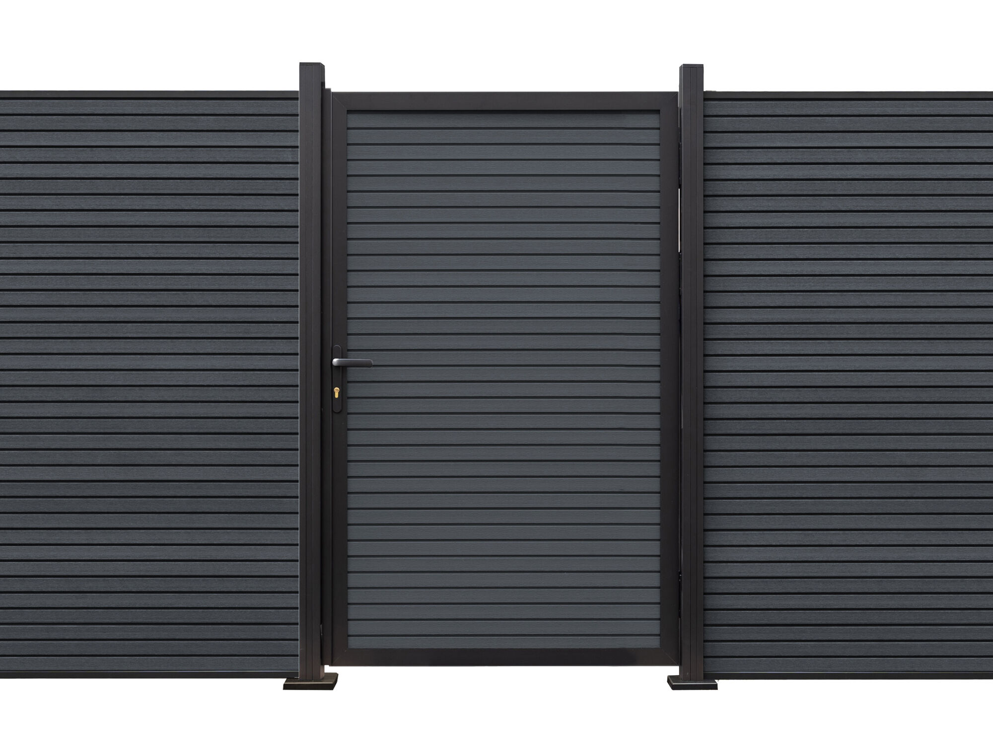 WPC Einzeltor Modell FineLine 100x180 cm Teak