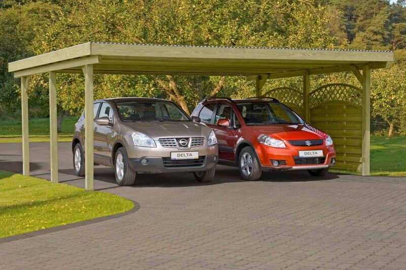 Fjordholz Doppelcarport Modell Rico KDI grün