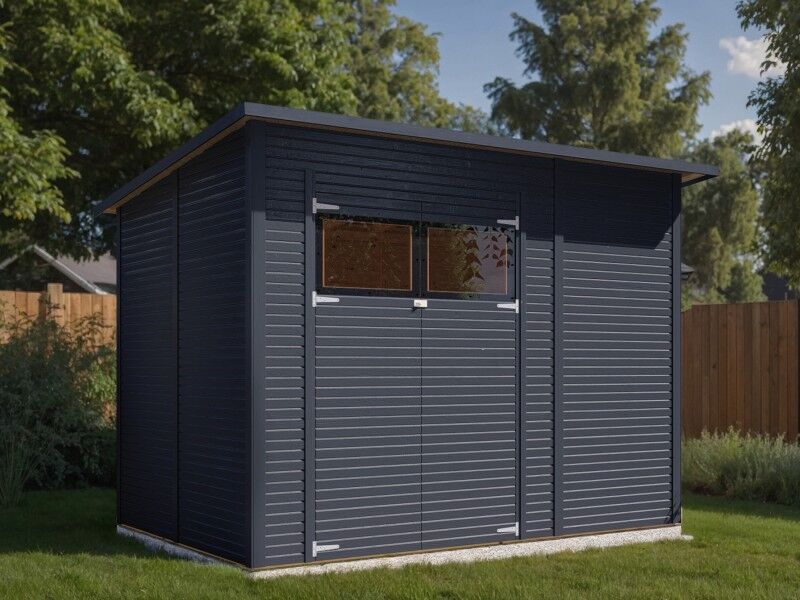 Gerätehaus Modell Pent Modern 4 anthrazit