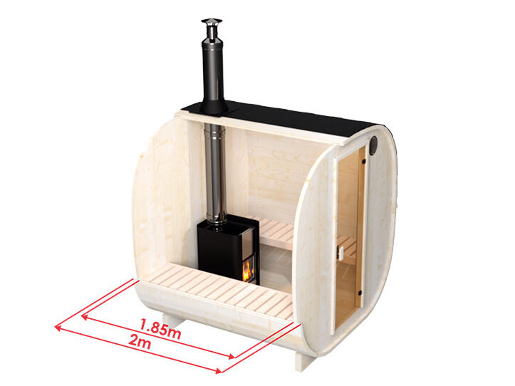 Fjordholz Fass-Sauna Modell Quadro 200 c...