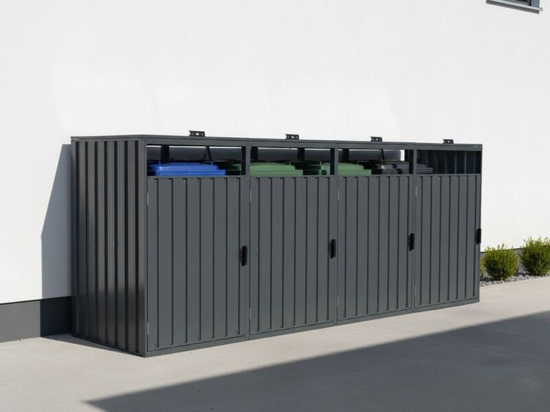 StarLine 4er Mülltonnenbox Modell Cubi Metall 240 l