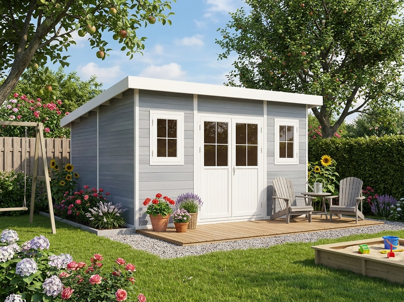 29% Rabatt ! WPC Gartenhaus Modell Nexo White 15,0 m²