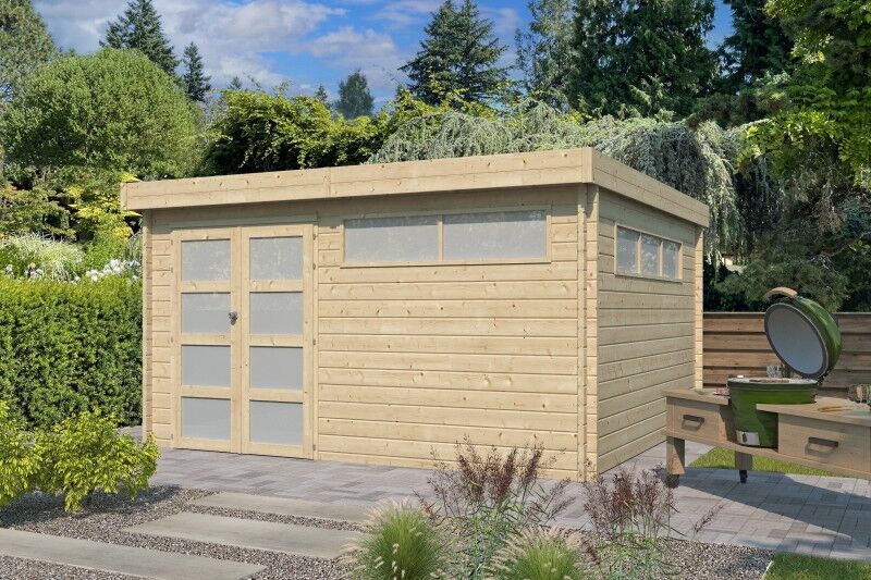 Flachdach Gartenhaus Modell Nelo 44 C
