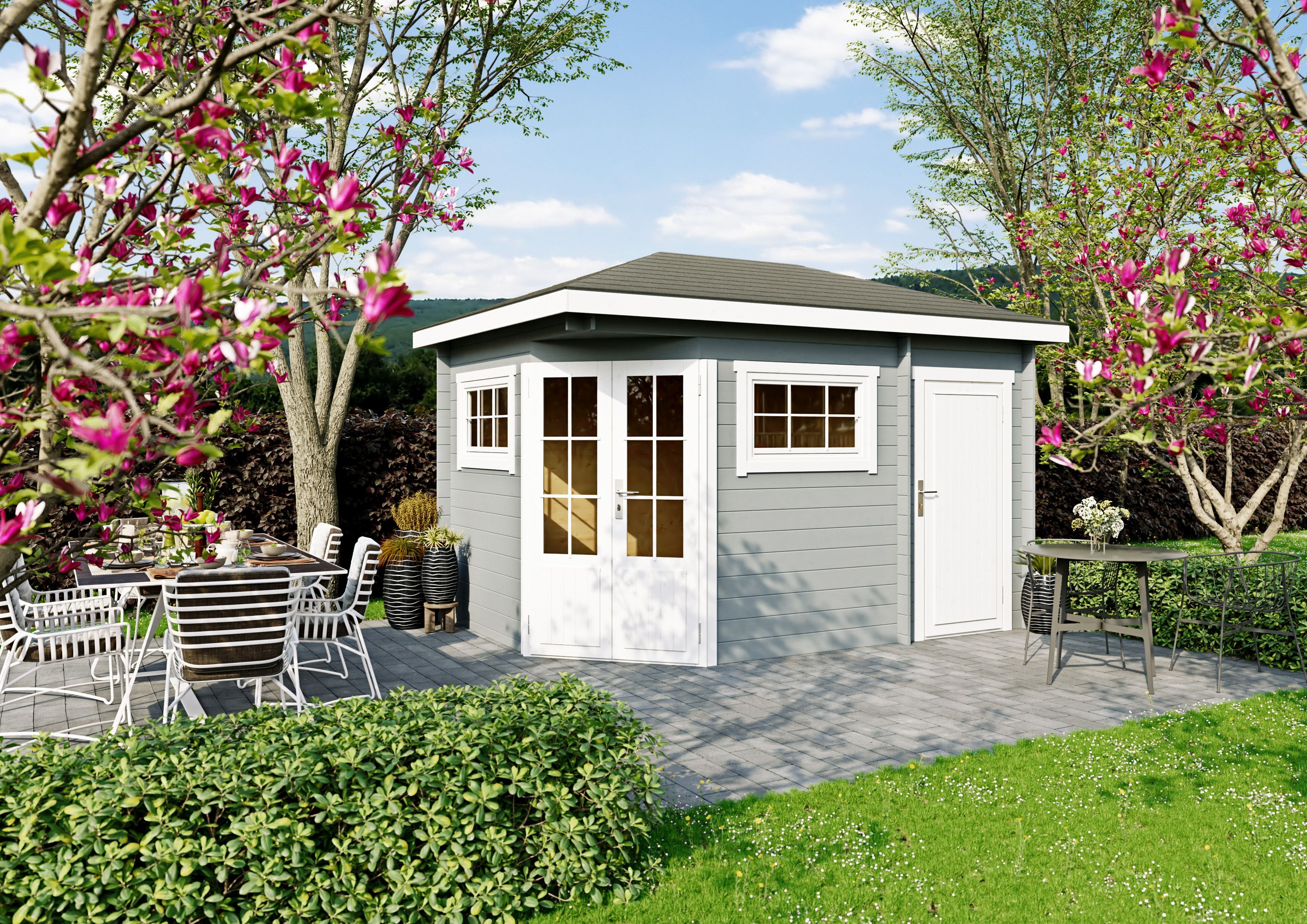 Fjordholz 5-Eck Gartenhaus Modell Evelyn 1B